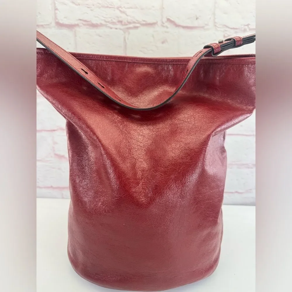 Gucci Morpheus Large Distressed Red Leather Hobo
